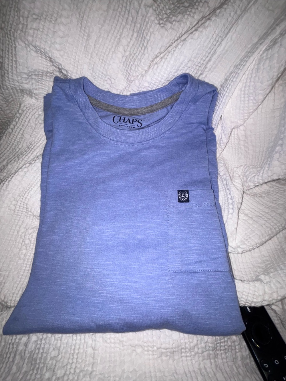 Chaps Men's Light Sea Blue Pocket Crew Tee